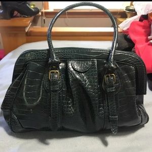 Gently Used Green Alligator Skin Tote